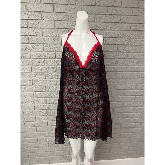Secret Treasures Women’s Plus Black & Red Floral Lace Lingerie/Sleepwear Size 2X - Picture 3 of 10